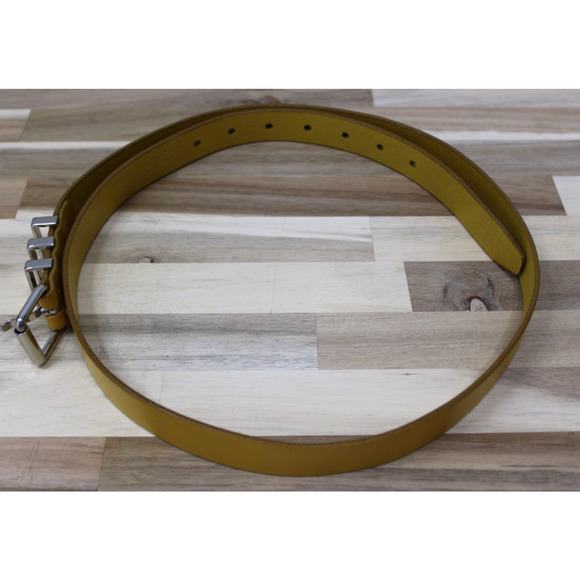 Rebecca Minkoff Belt Skinny Yellow Genuine Leather Silver Buckle Women's Size XL - Picture 3 of 8